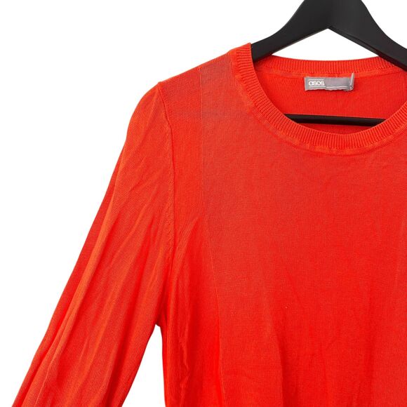 ASOS Lightweight Crewneck Sweater Orange Sz 12 - Picture 4 of 5